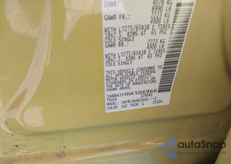 2016 Nissan Titan Xd Pro-4X Diesel из США, поврежденный, VIN 1N6BA1F48GN506966